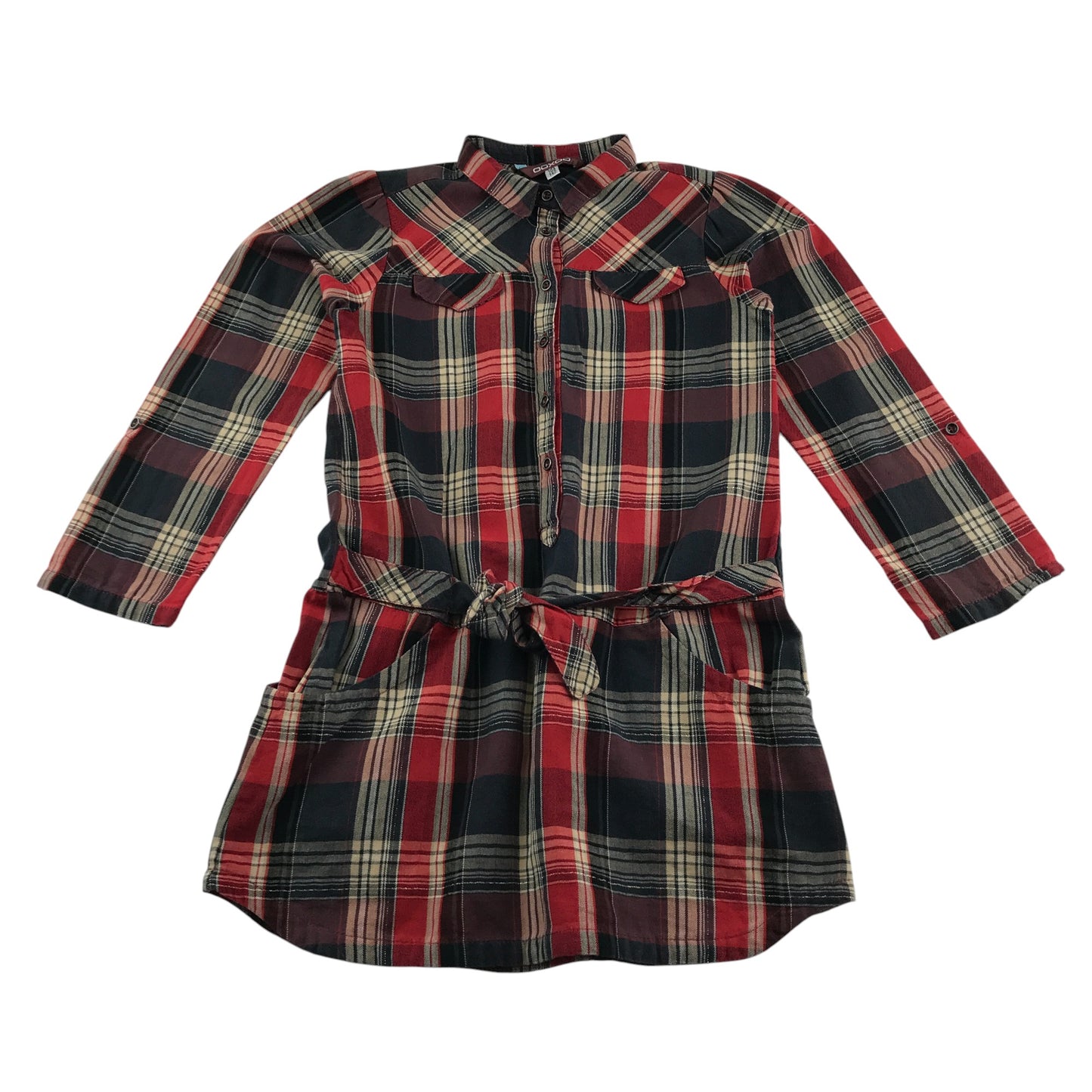 Ooxoo dress 9-10 years red multicolour check long sleeve