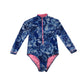 Tu swimsuit 5-6 years blue graphic print long sleeve one-piece cossie