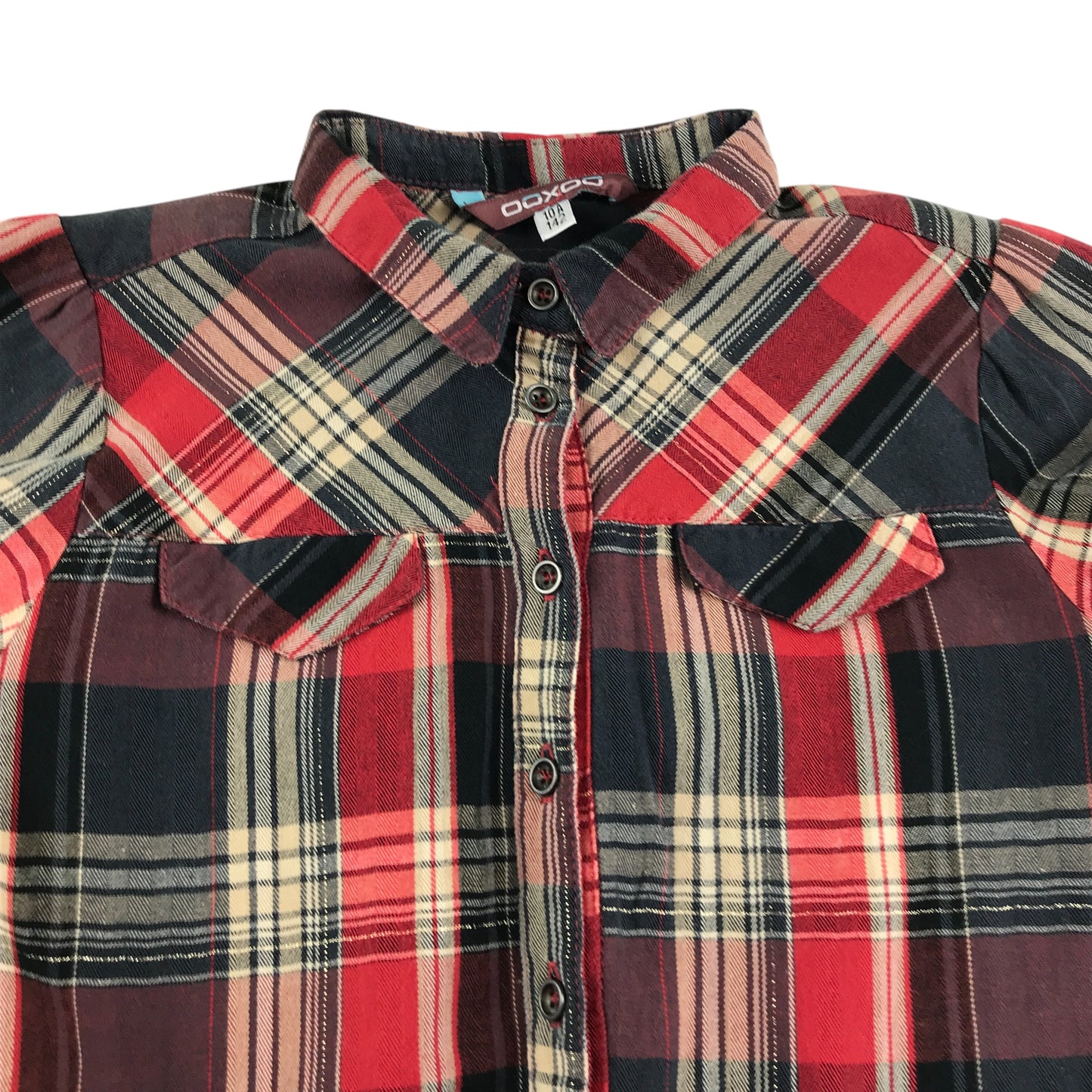 Ooxoo dress 9-10 years red multicolour check long sleeve