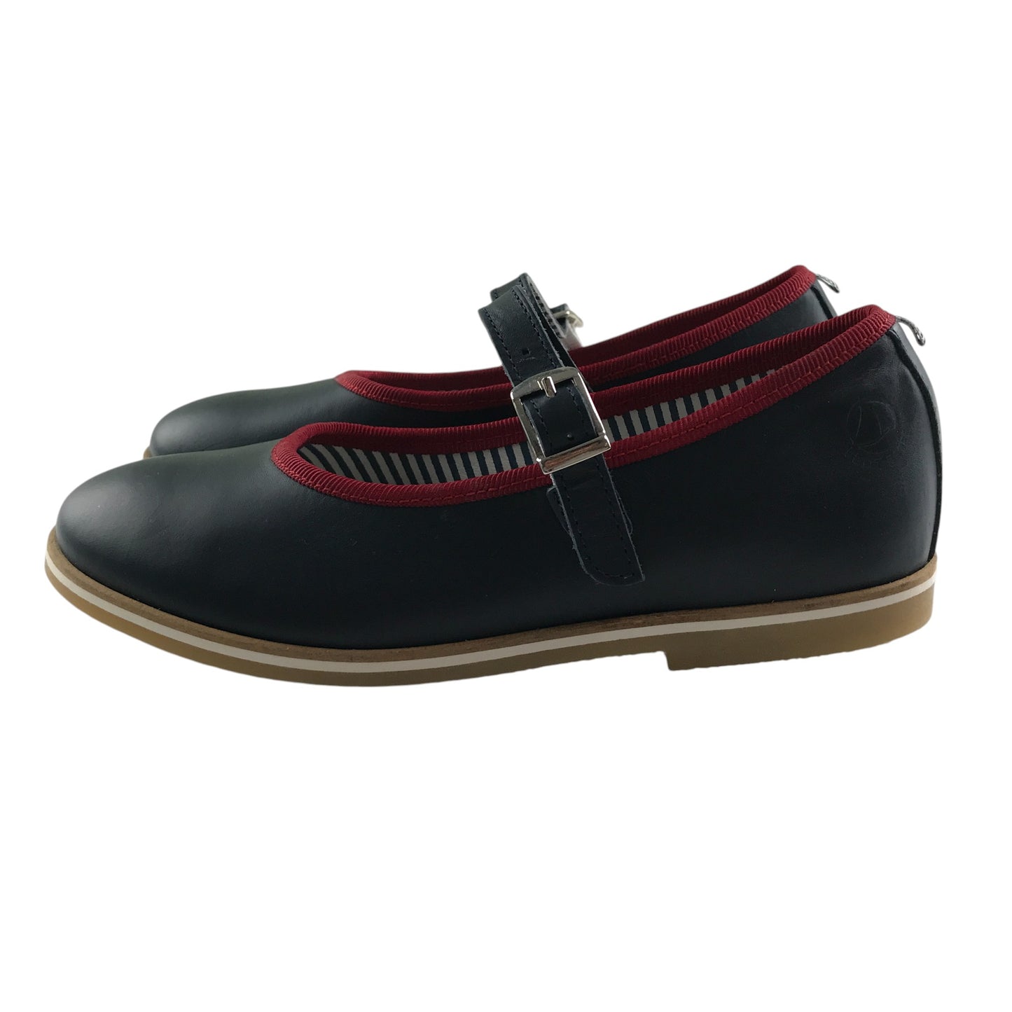 Petit Bateau mary janes shoe size 12.5 junior navy leather with strap