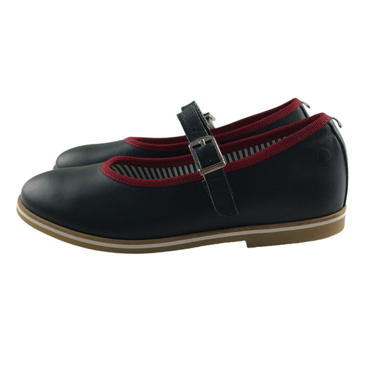Petit Bateau mary janes shoe size 12.5 junior navy leather with strap