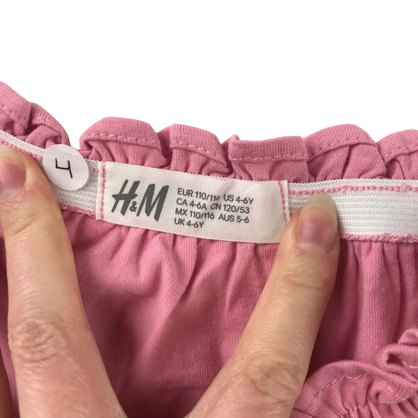H&M Skirt Age 5 Pink Gathered Waist Cotton