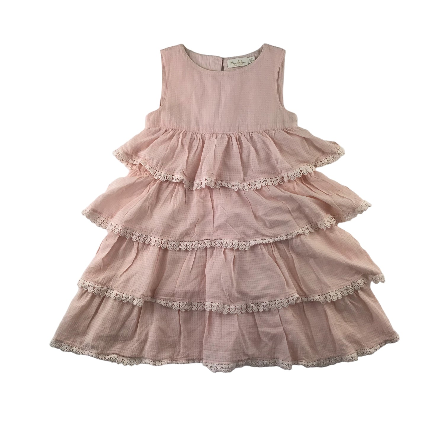 Repaired Boden dress 6-7 years light pink layered frills REPAIRED