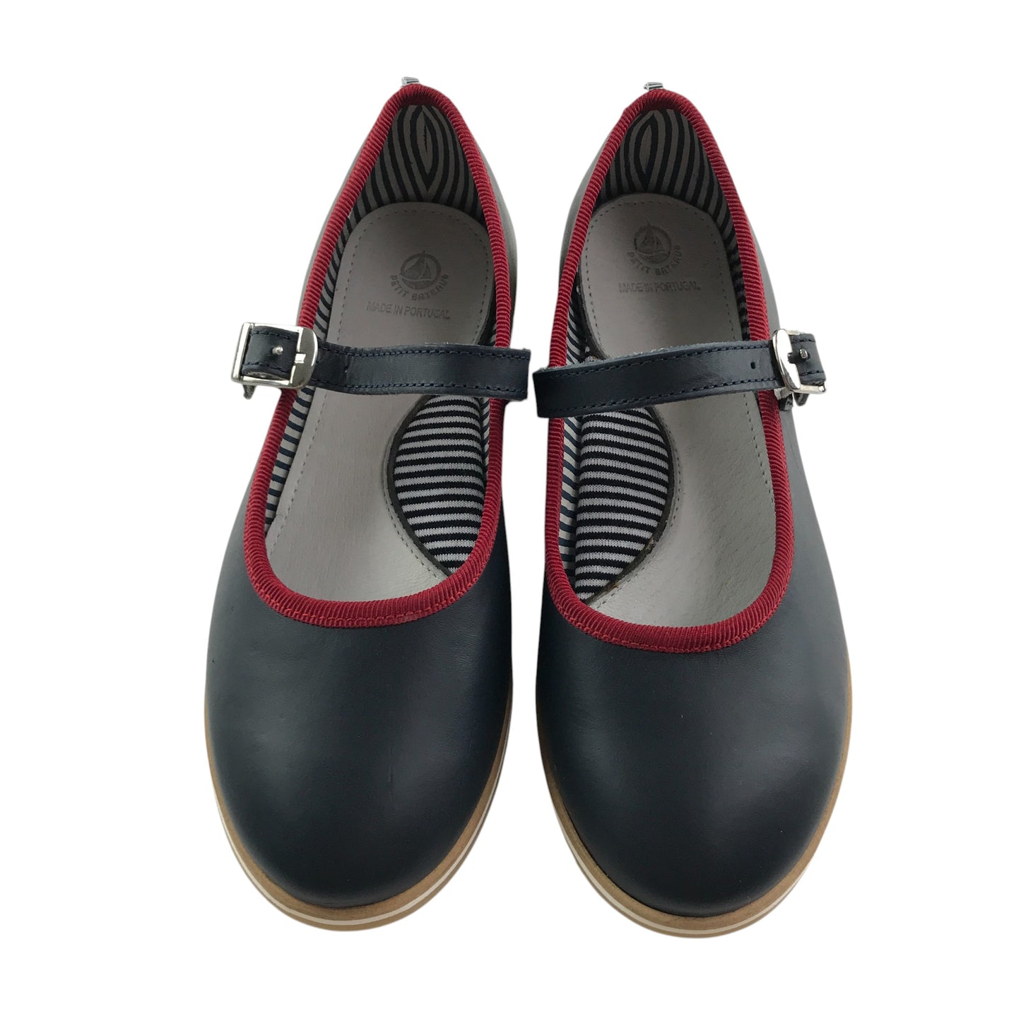 Petit Bateau mary janes shoe size 12.5 junior navy leather with strap