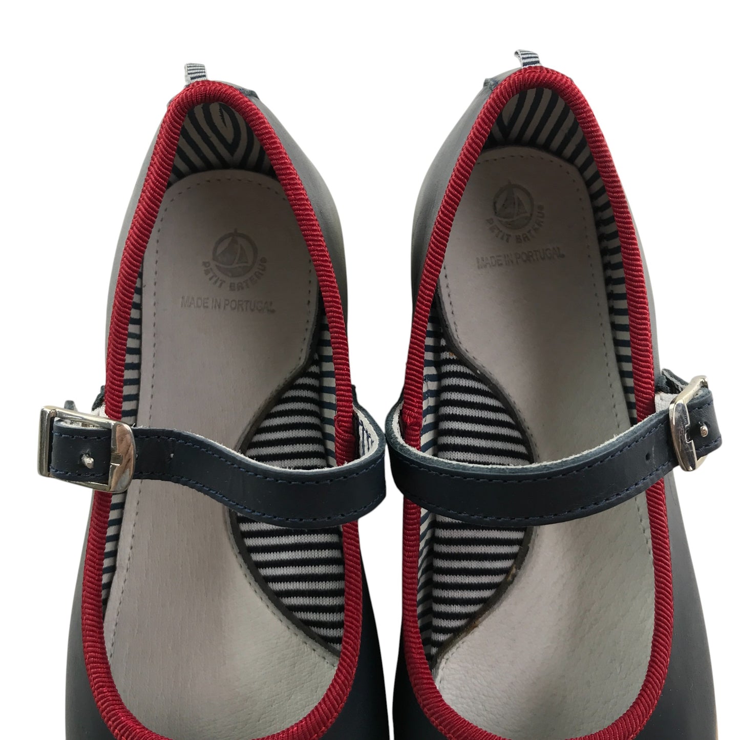 Petit Bateau mary janes shoe size 12.5 junior navy leather with strap