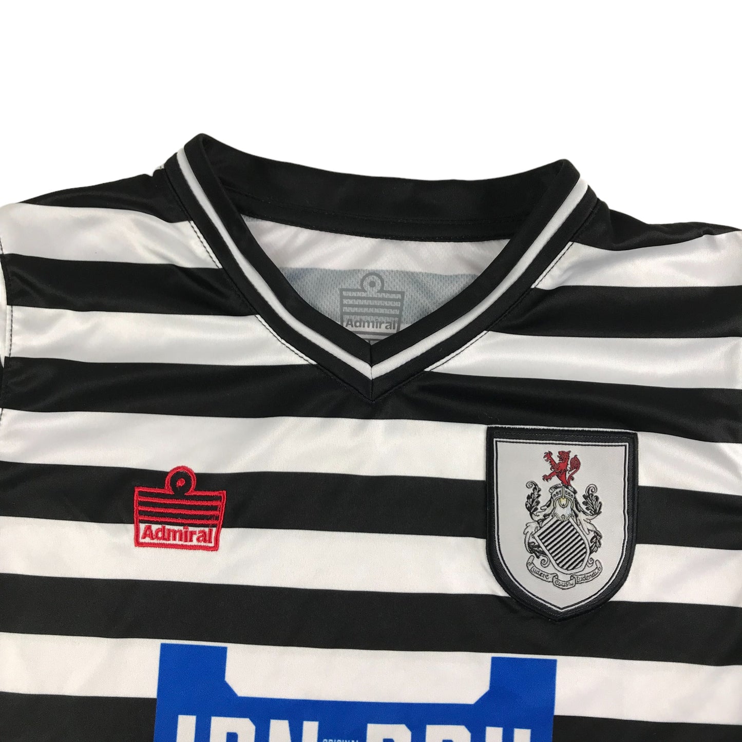 Admiral Queens Park FC 21/22 Home Football Top Age 10-12 Black And White Stripy