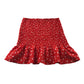 H&M Skirt Size Adult Small Red with White Flowers