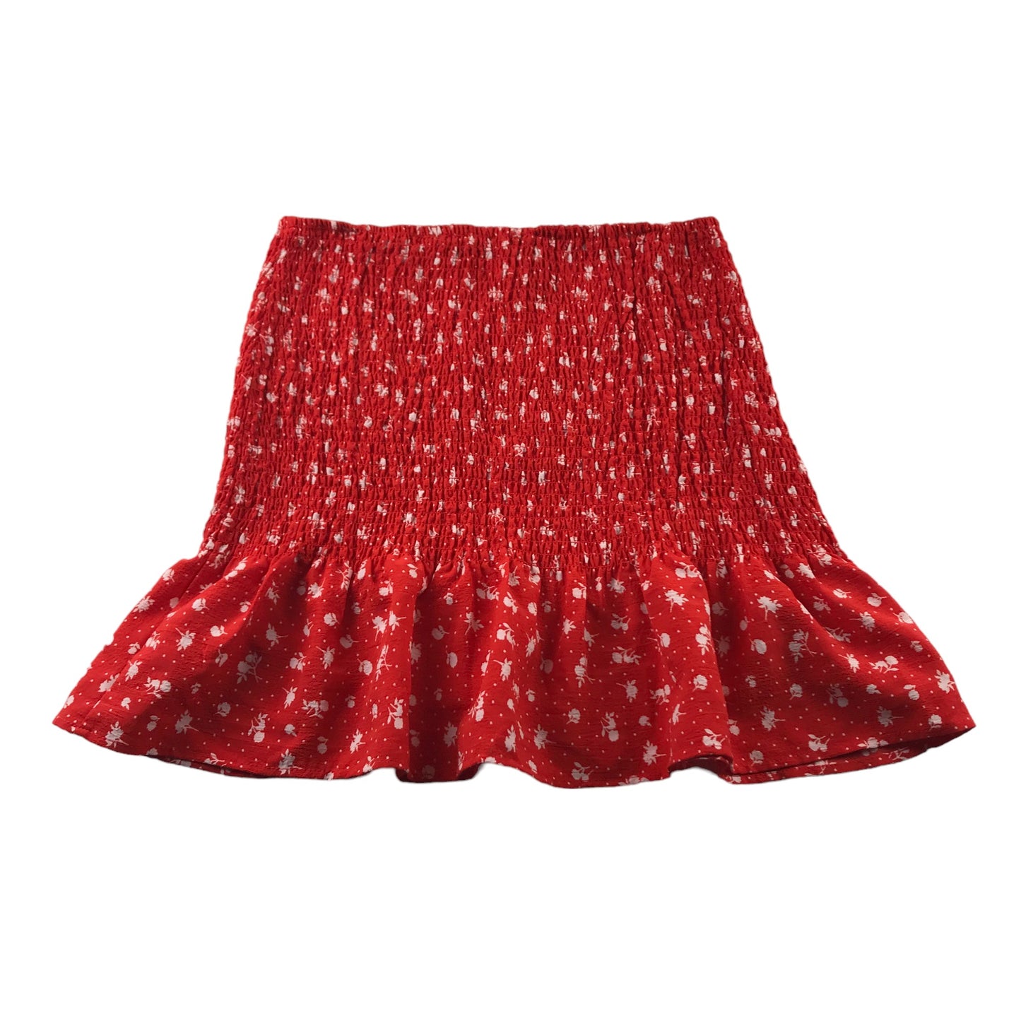 H&M Skirt Size Adult Small Red with White Flowers