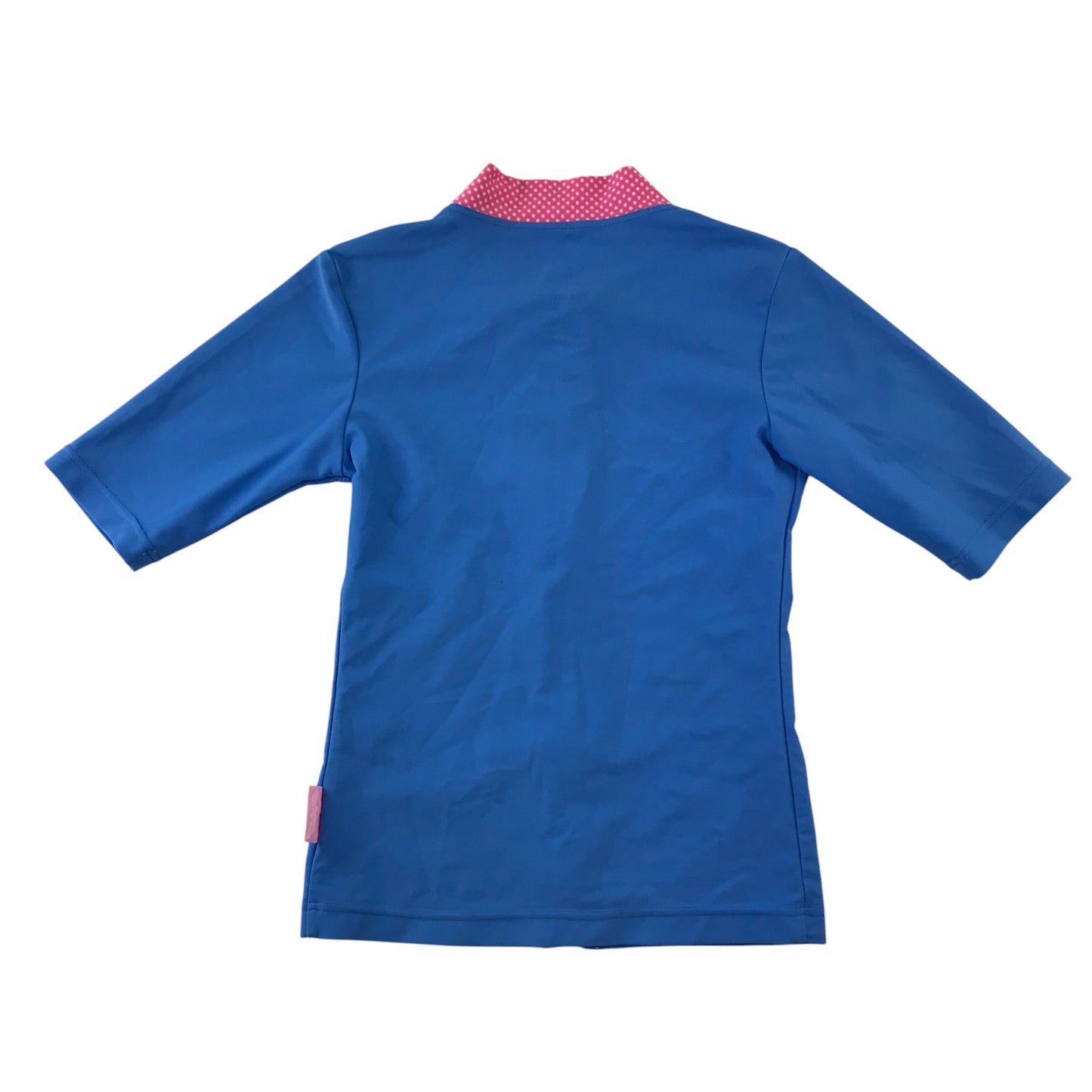 Platypus swim top 5-6 years blue and pink short sleeve