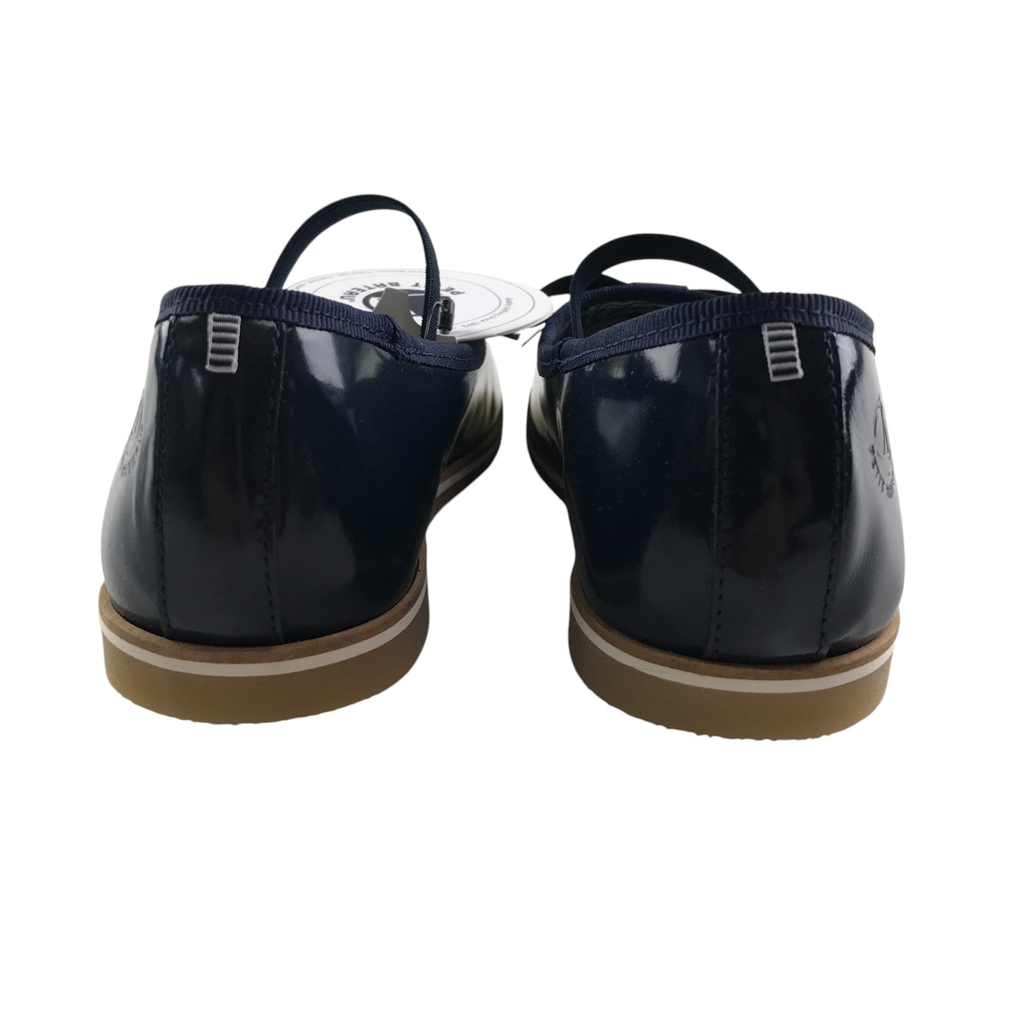 Petit Bateau mary janes navy leather ballerina style with strap