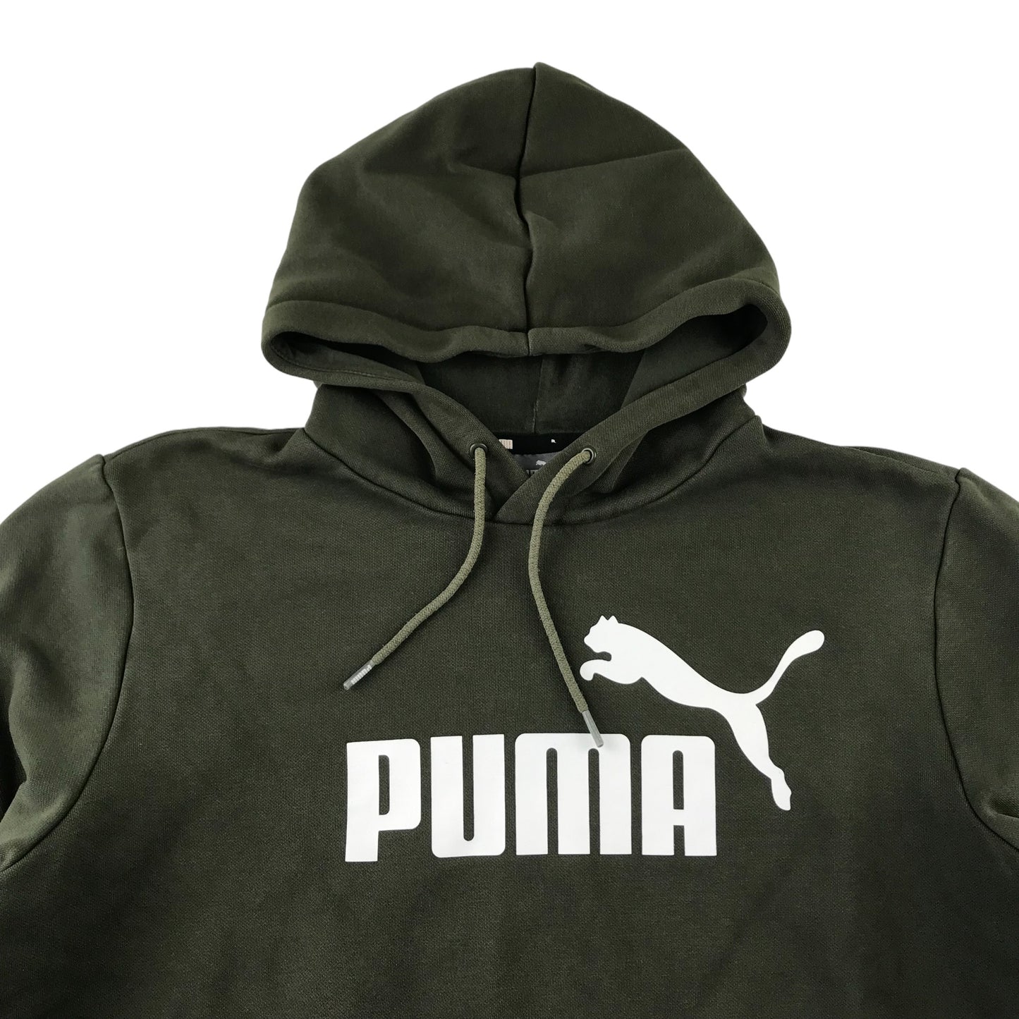 Puma hoodie adult size M khaki green plain classic pullover