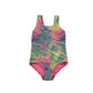 H&M swimsuit 5-6 years pink and blue pastel graphic one-piece cossie