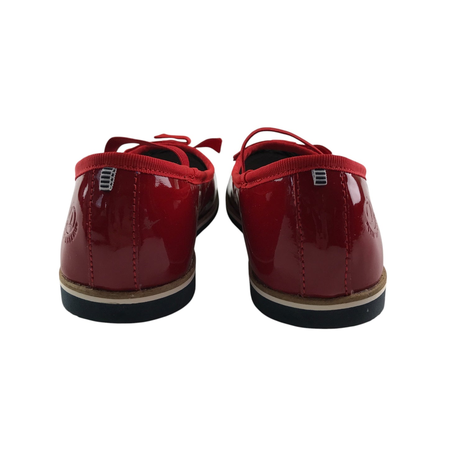 Petit Bateau mary janes shoe size 12.5 junior red leather ballerina style with strap