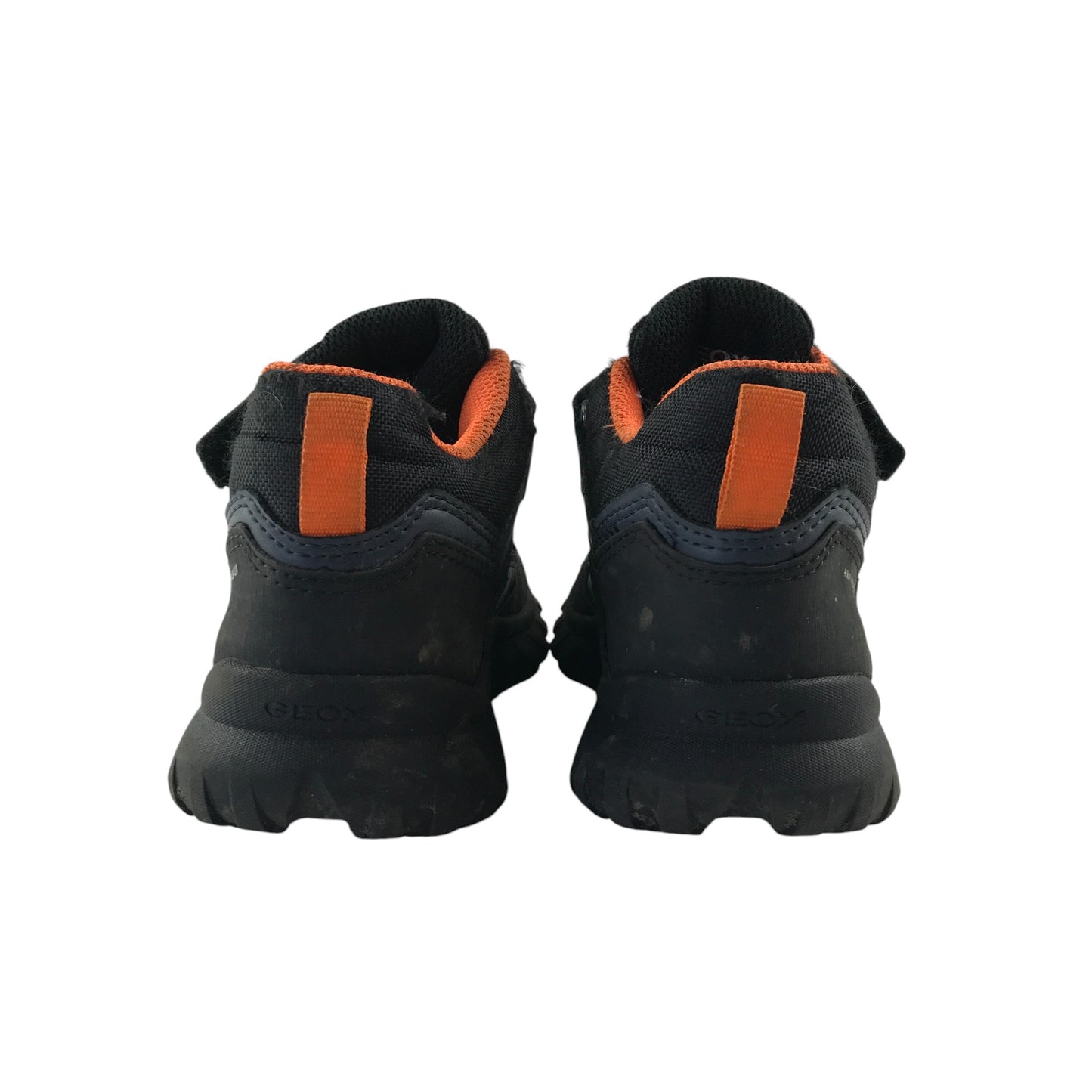 Geox hiking shoe size 11 junior blue and black with orange laces waterproof