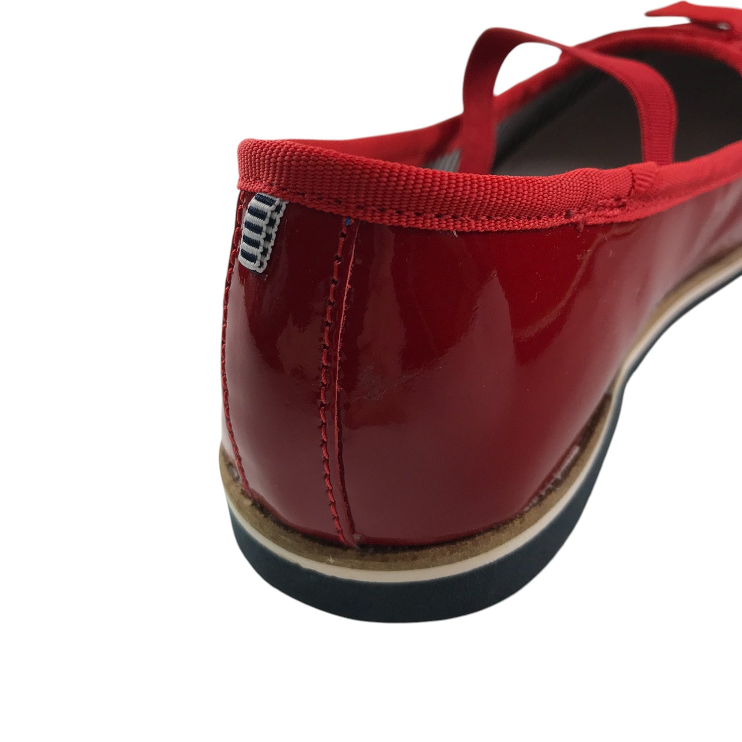 Petit Bateau mary janes shoe size 12.5 junior red leather ballerina style with strap