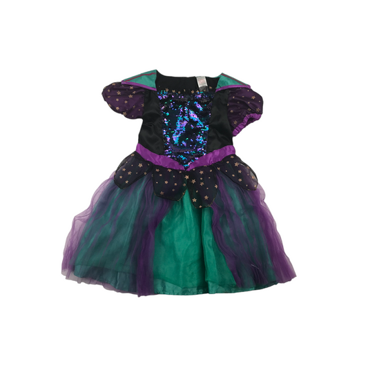 Morrisons Black Purple and Turquoise Dress Costume Age 5