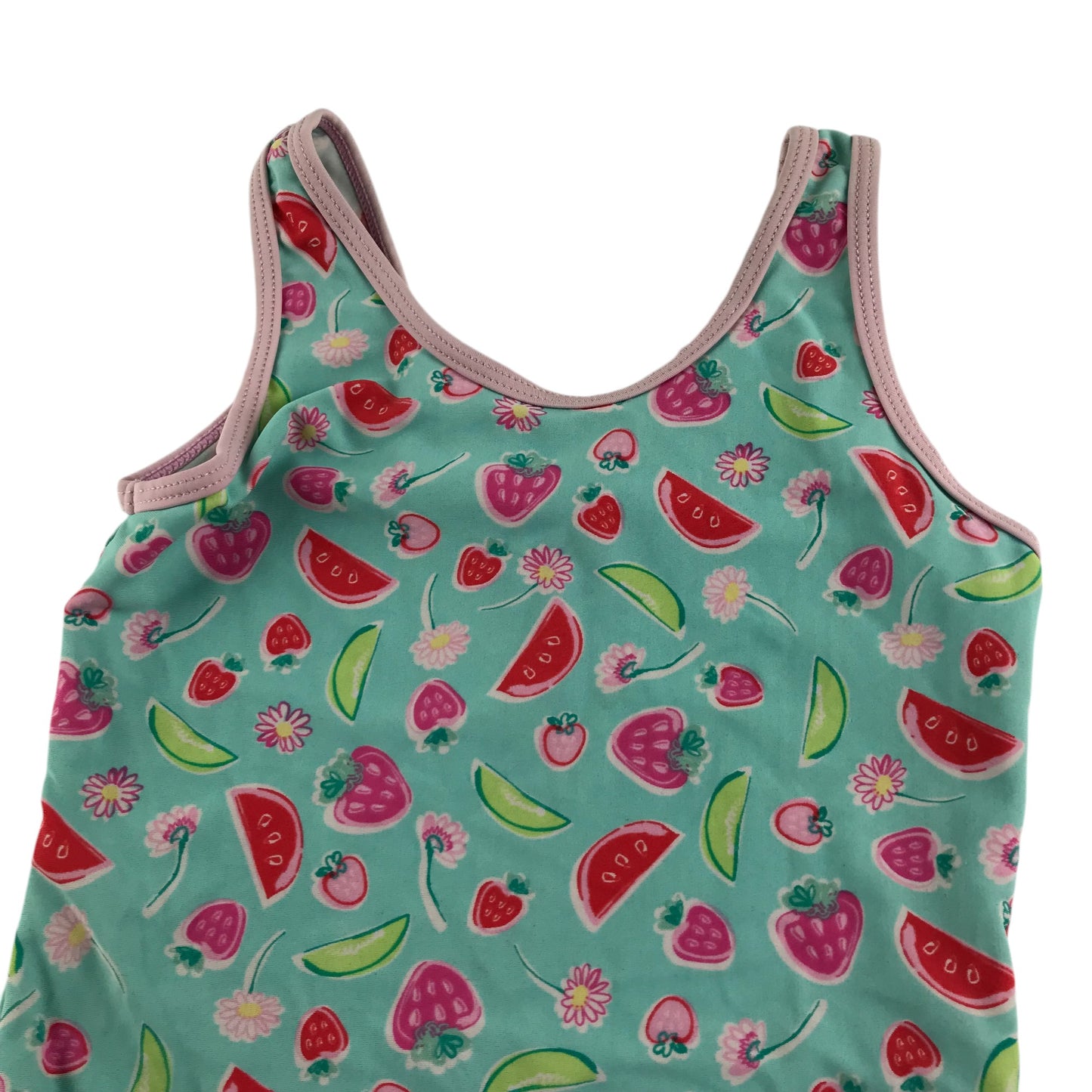 Blue swimsuit 6-7 years fruits graphic one-piece cossie