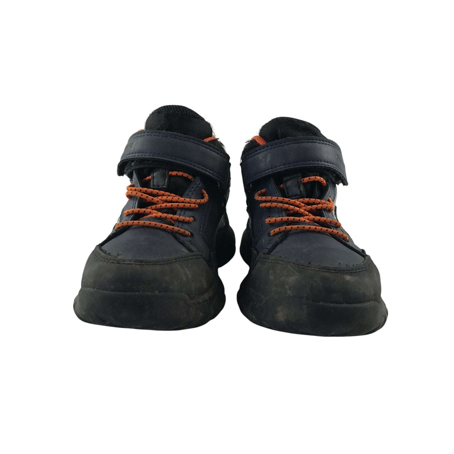 Geox hiking shoe size 11 junior blue and black with orange laces waterproof
