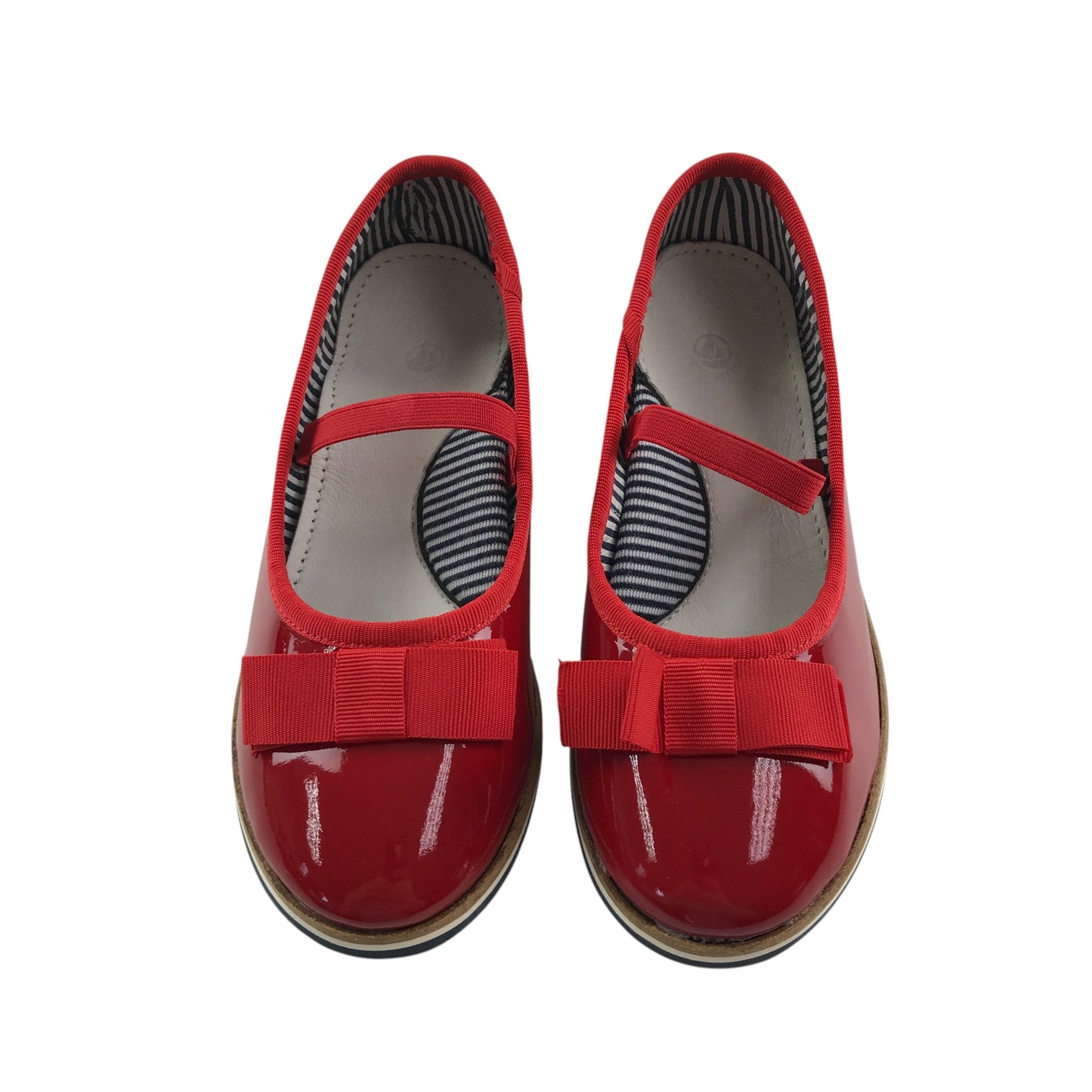 Petit Bateau mary janes shoe size 12.5 junior red leather ballerina style with strap