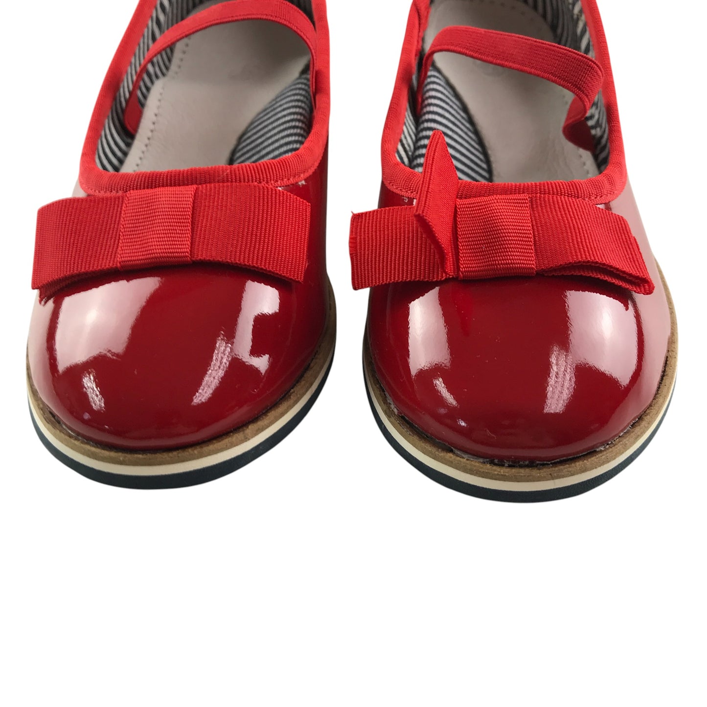 Petit Bateau mary janes shoe size 12.5 junior red leather ballerina style with strap