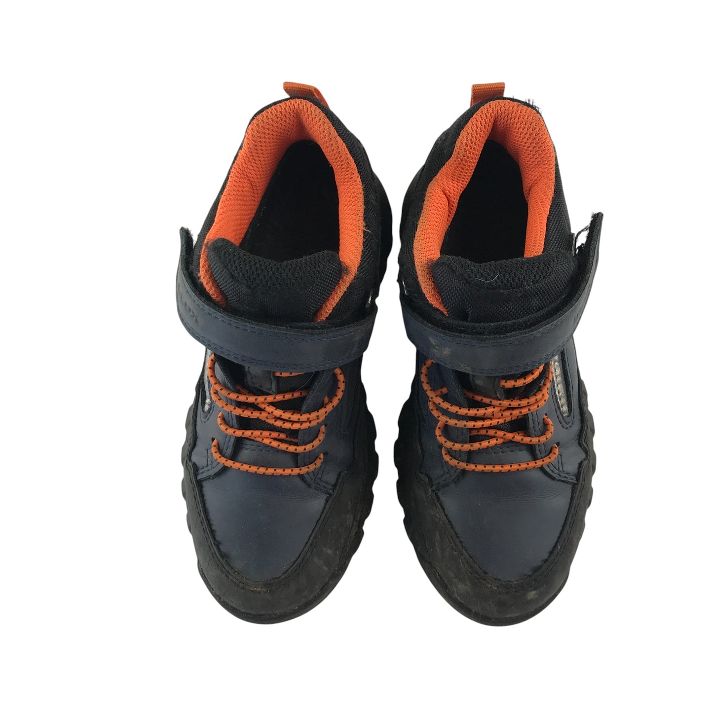 Geox hiking shoe size 11 junior blue and black with orange laces waterproof