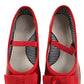 Petit Bateau mary janes shoe size 12.5 junior red leather ballerina style with strap