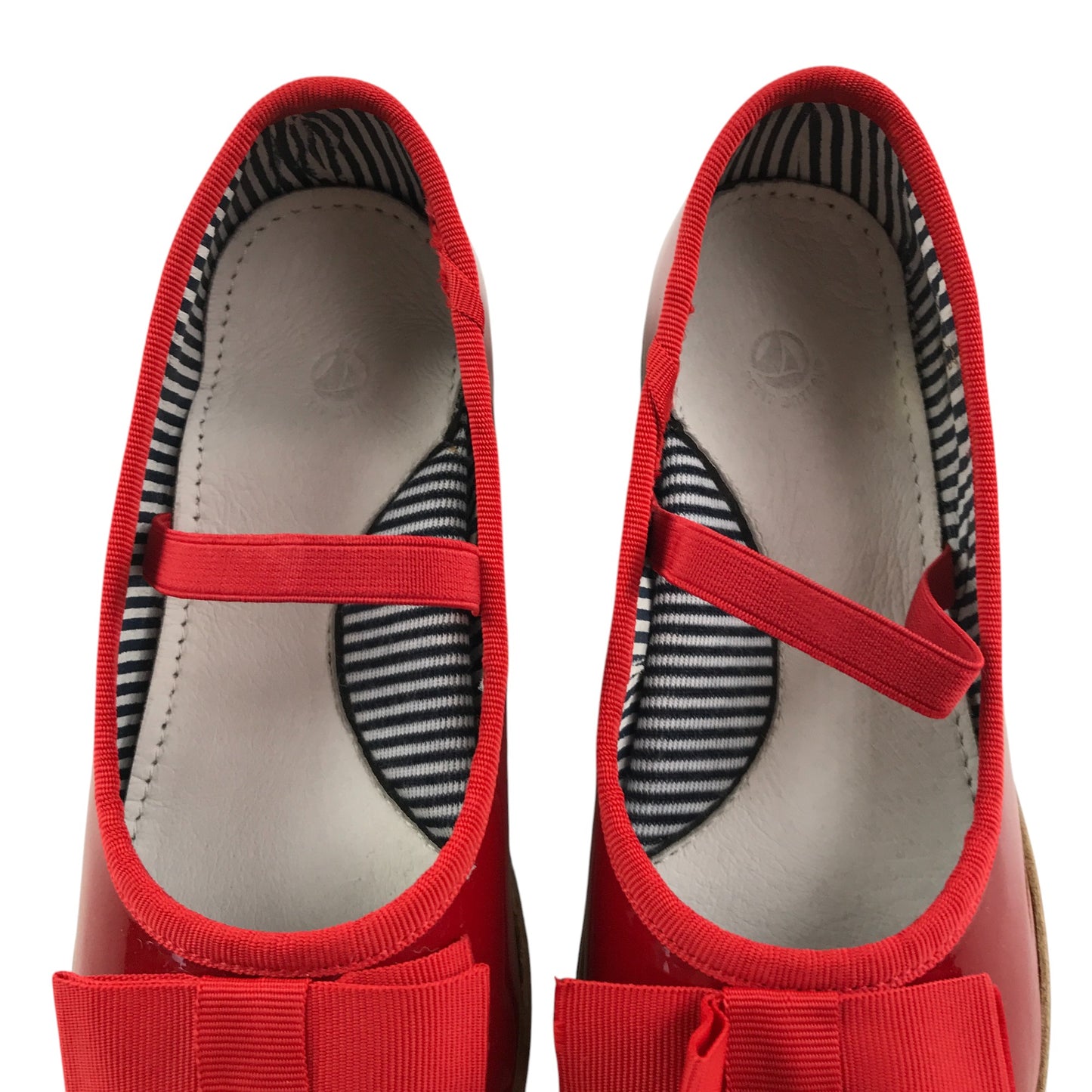 Petit Bateau mary janes shoe size 12.5 junior red leather ballerina style with strap