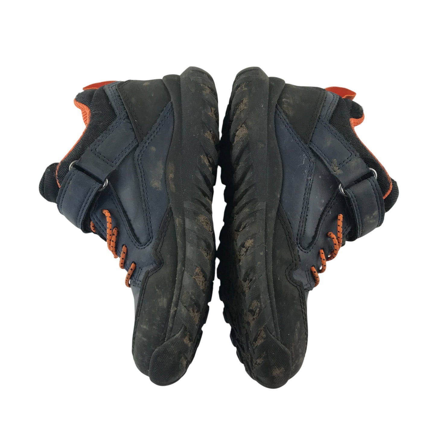 Geox hiking shoe size 11 junior blue and black with orange laces waterproof