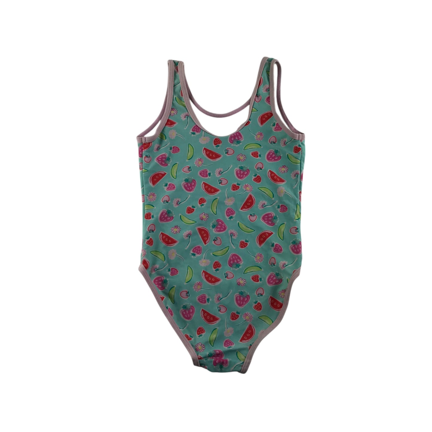 Blue swimsuit 6-7 years fruits graphic one-piece cossie