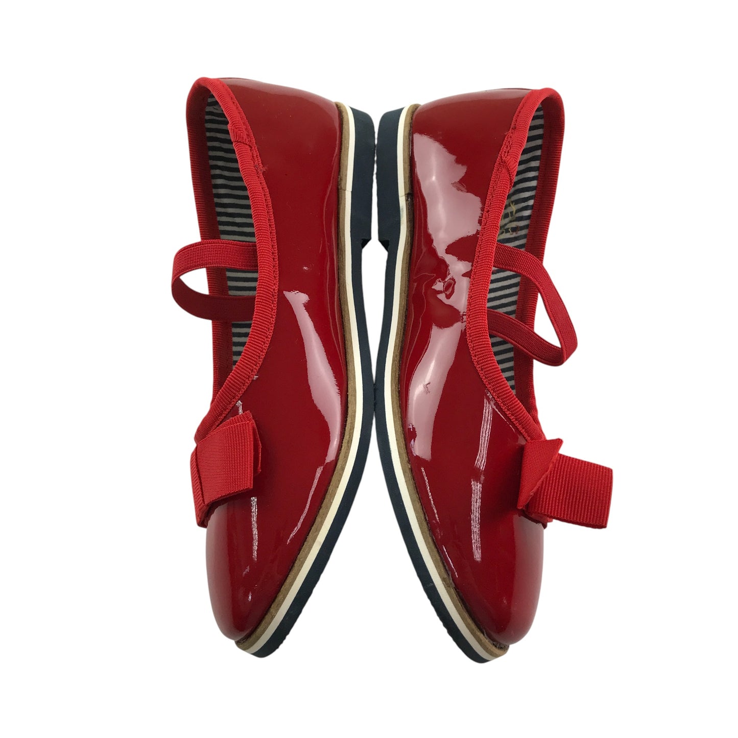 Petit Bateau mary janes shoe size 12.5 junior red leather ballerina style with strap