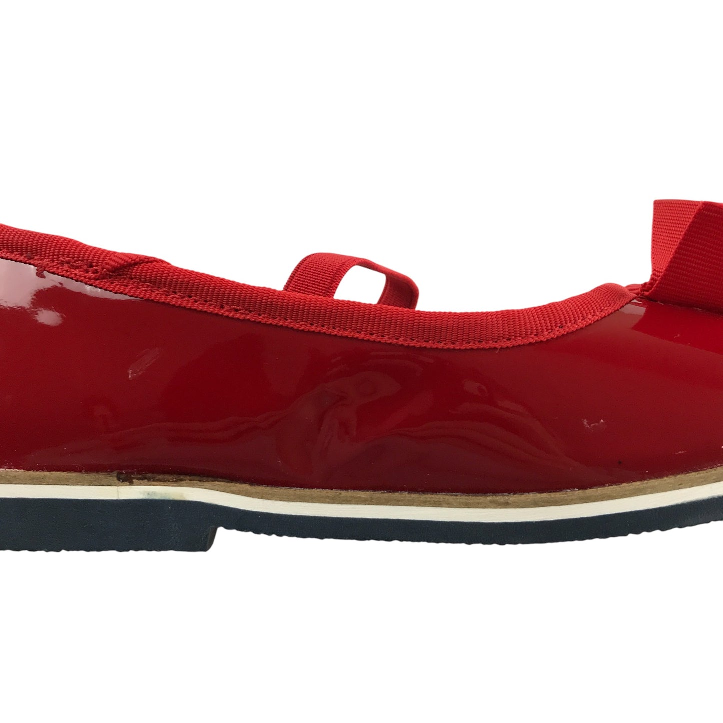 Petit Bateau mary janes shoe size 12.5 junior red leather ballerina style with strap