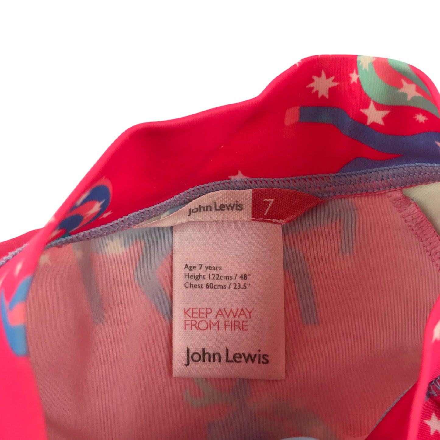 John Lewis swimsuit 6-7 years pink unicorns short leg onesie