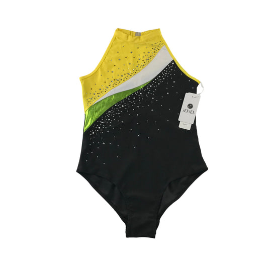 iEFiEL leotard 9-10 years black and yellow with gems