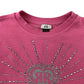 River Island sweater 5-6 years pink baggy arms cropped with white floral underlayer