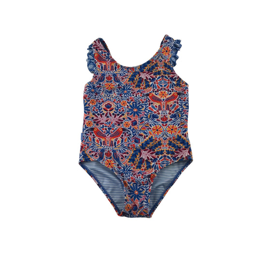 Fatface swimsuit 6-7 years multicolour graphic one-piece cossie