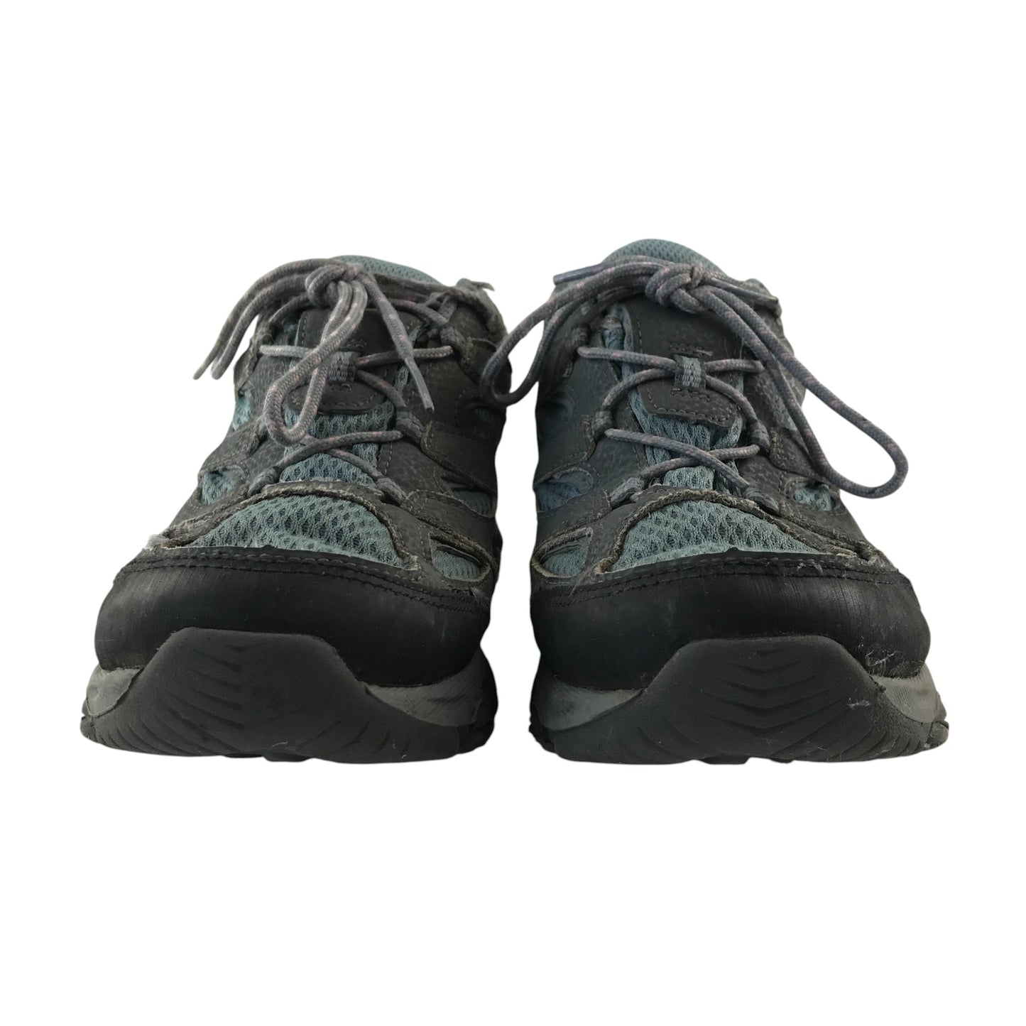 Merrell hiking shoe size 5 grey and light blue mesh waterproof