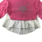 River Island sweater 5-6 years pink baggy arms cropped with white floral underlayer