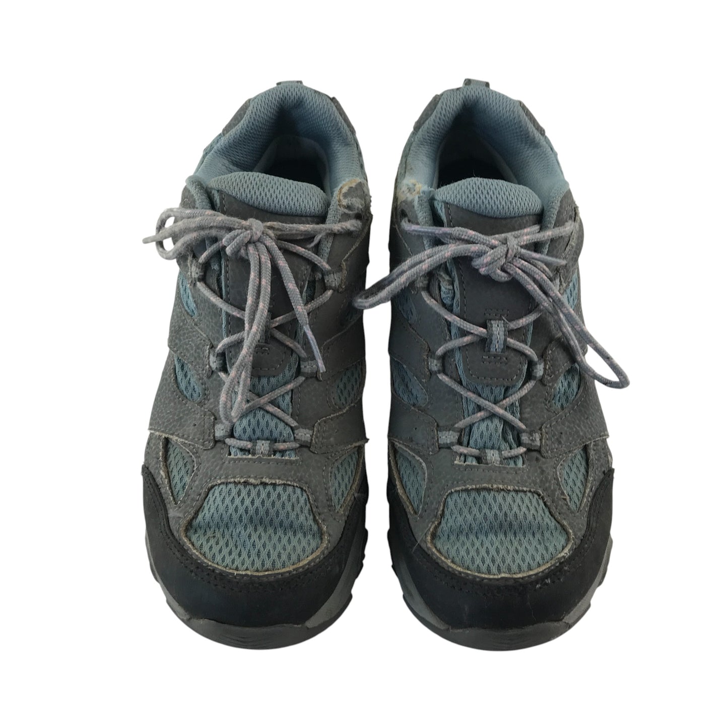 Merrell hiking shoe size 5 grey and light blue mesh waterproof