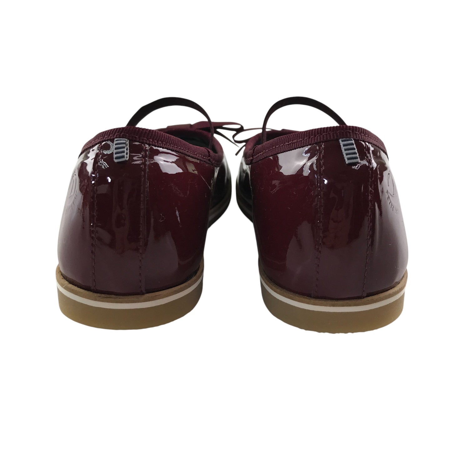 Petit Bateau mary janes shoe size 13 junior burgundy leather ballerina style with strap
