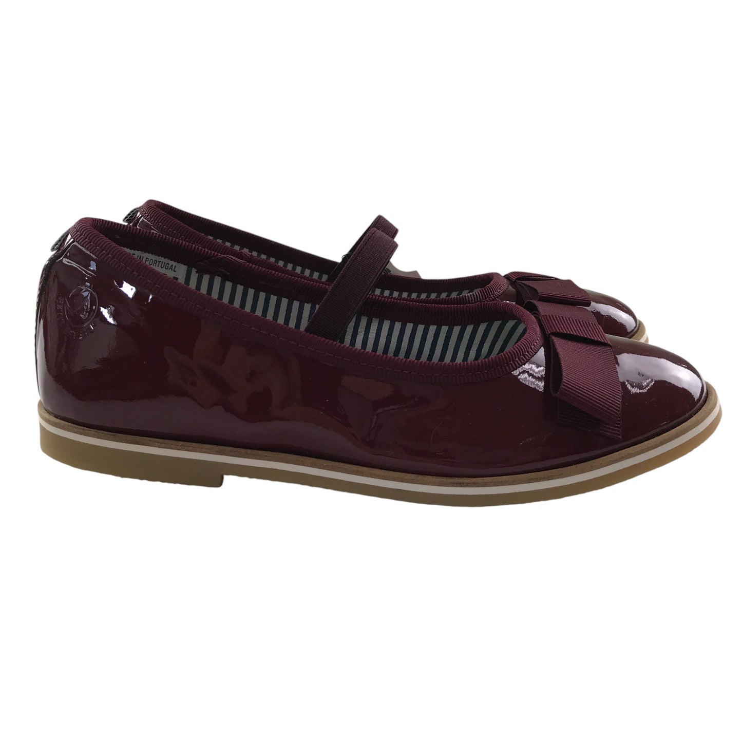 Petit Bateau mary janes shoe size 13 junior burgundy leather ballerina style with strap