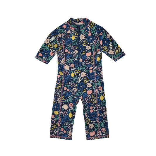 John Lewis swimsuit 6-7 years navy and multicolour long sleeve onesie