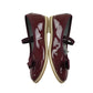 Petit Bateau mary janes shoe size 13 junior burgundy leather ballerina style with strap