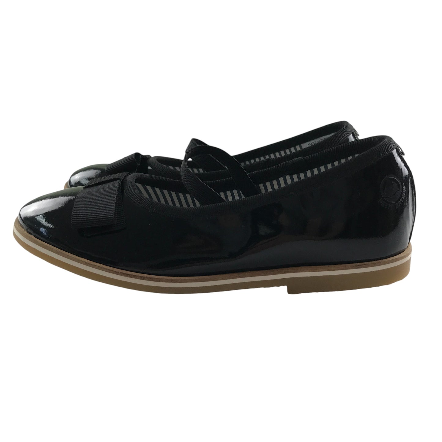 Petit Bateau mary janes shoe size 13 junior burgundy leather ballerina style with strap
