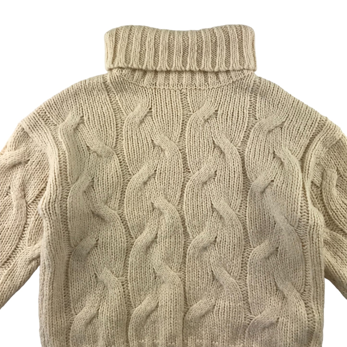 Zara jumper 9 years natural white chunky knit turtle neck