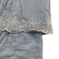 Nutmeg Playsuit Age 5 Light Blue Stripy Embroidered Cotton