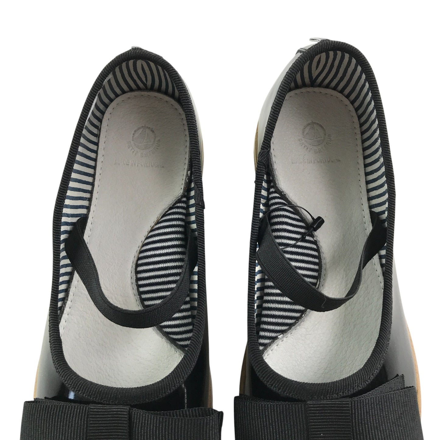 Petit Bateau mary janes shoe size 12.5 junior black leather ballerina style with strap