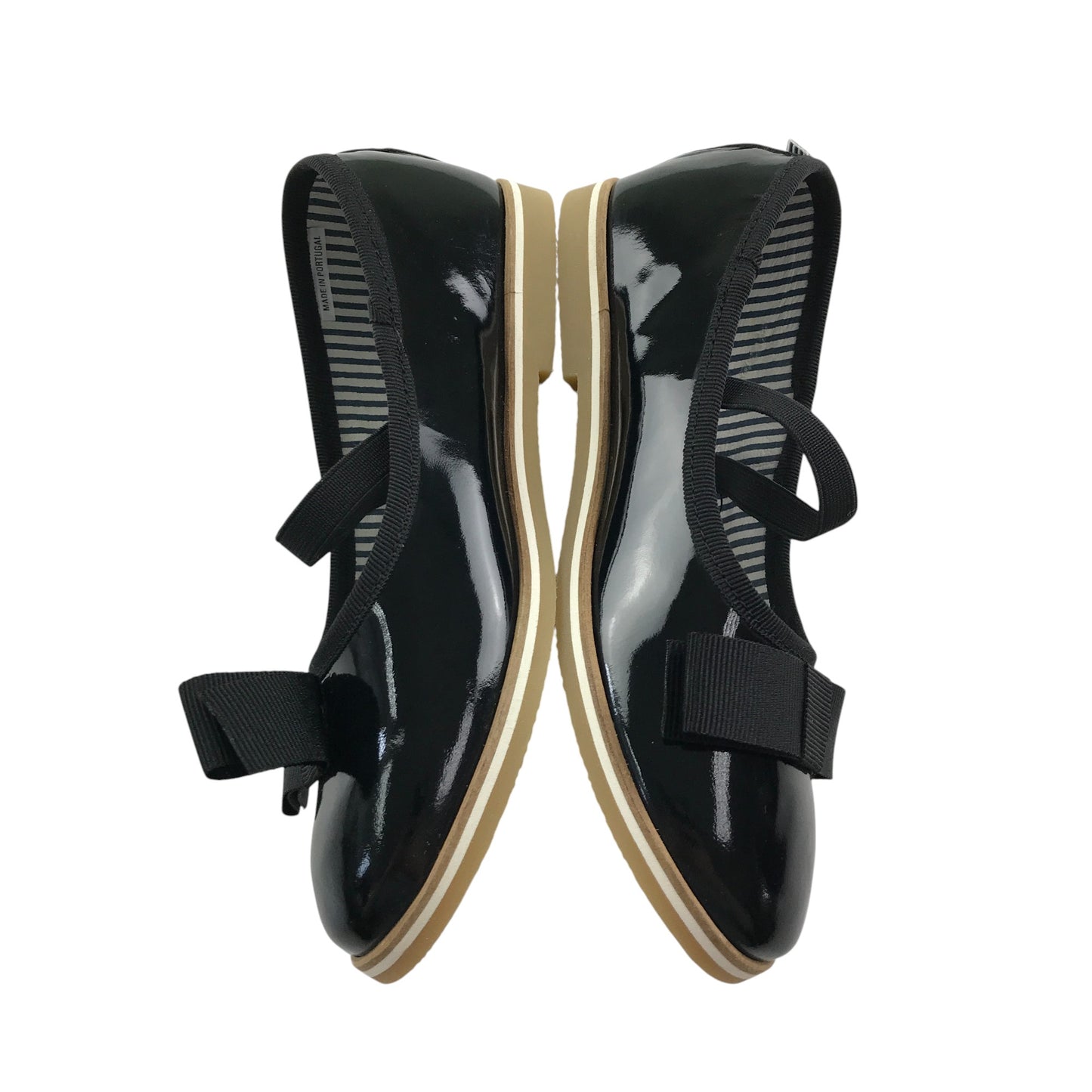 Petit Bateau mary janes shoe size 12.5 junior black leather ballerina style with strap