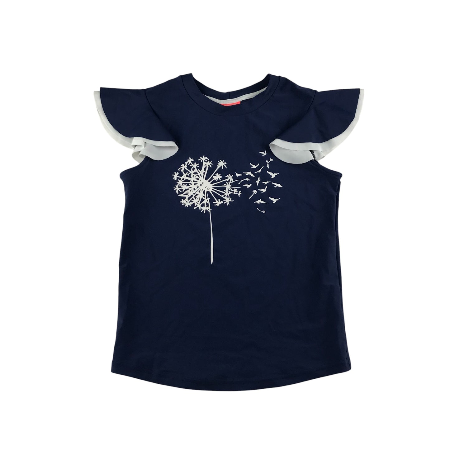 Sunuva swim top 7-8 years navy blue with frilled cap sleeves