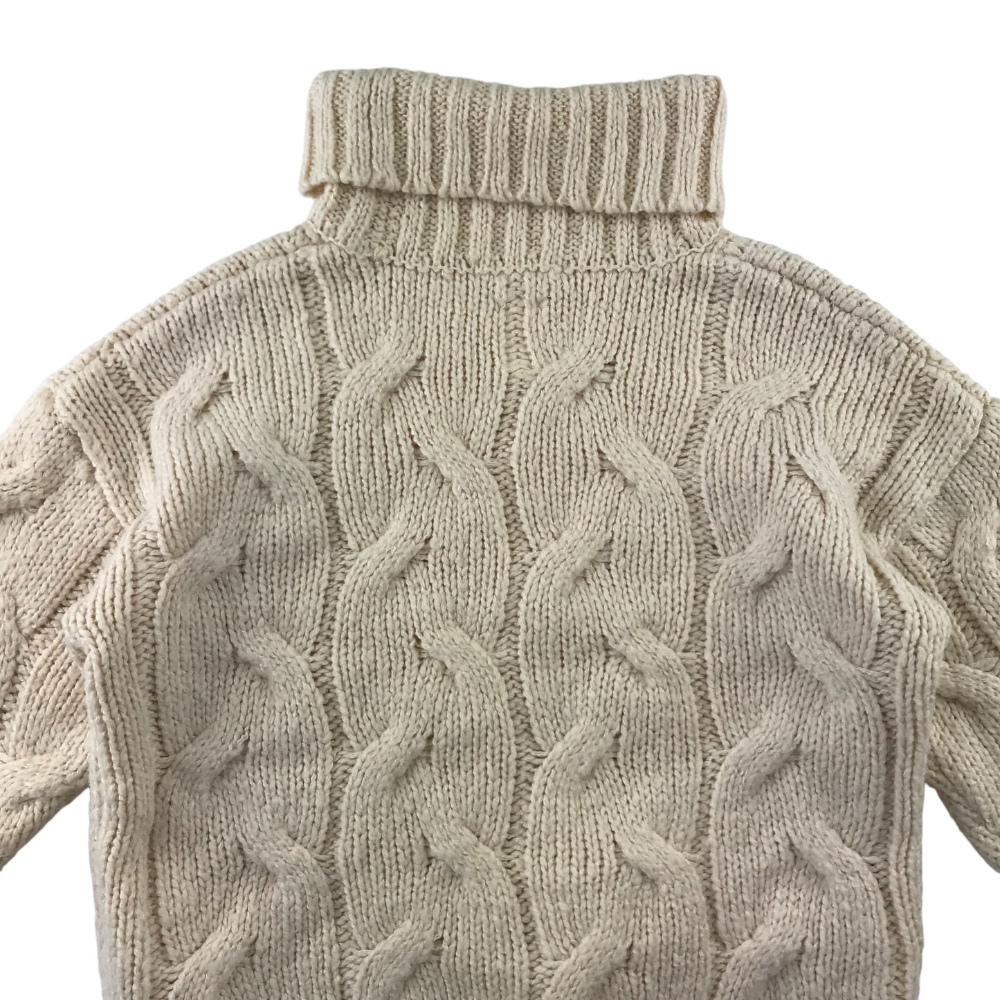 Zara jumper 9 years natural white chunky knit turtle neck