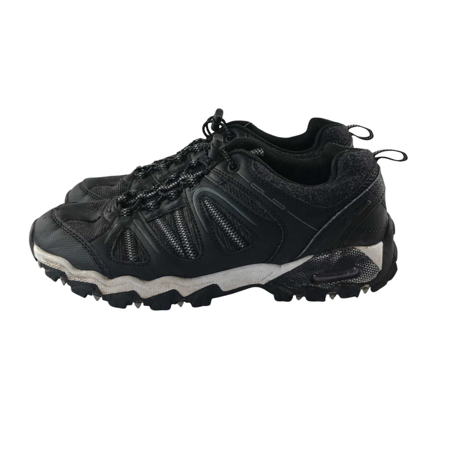 Graceland hiking shoe size 6.5 black with white detailing non tying